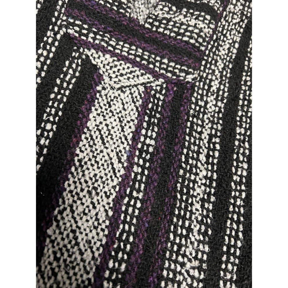 Vintage Baja Pullover Mexico Surf Hoodie Canyon Creek Striped Purple grey XL - Picture 3 of 7